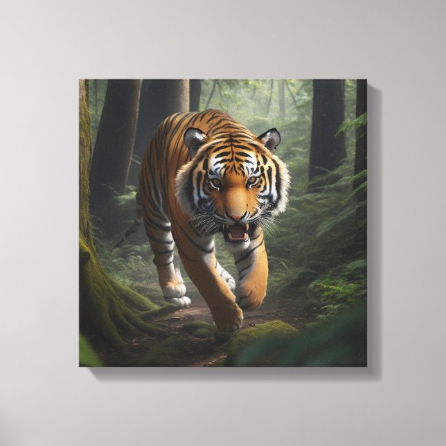 Gato Selvagem na Floresta Dourada Canvas (Frente)