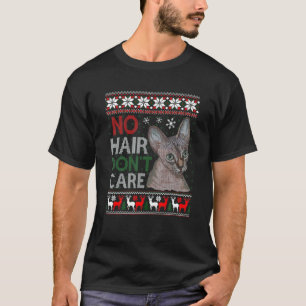 Gato Sem Pelo Suéter de Natal Feio Gato Sphynx
