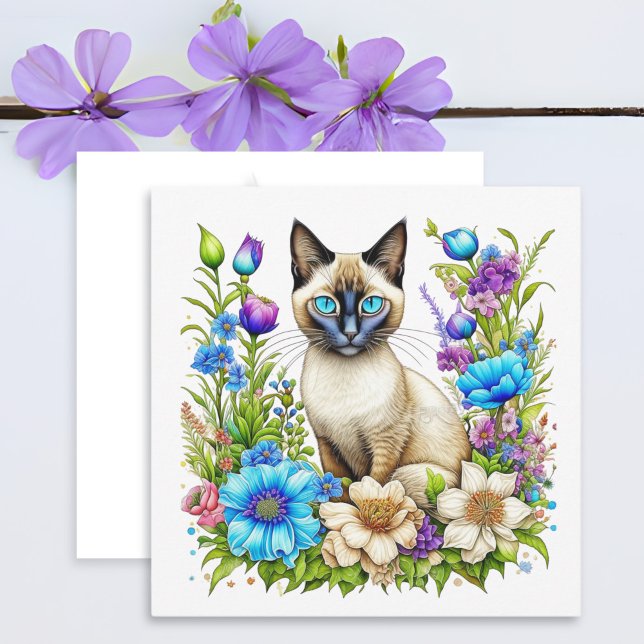 Gato Siames de Aquarela Ai em Flores  (Criador carregado)