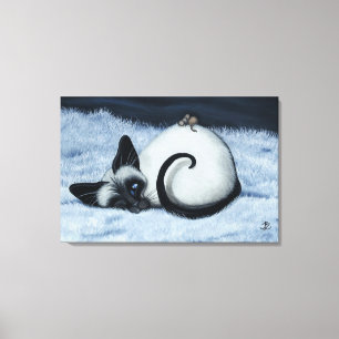 Gato Siamese pelo impressão da arte das canvas de