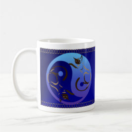 Gato Siamese Yin e caneca de Yang