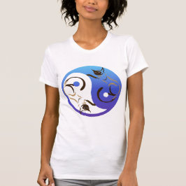 Gato Siamese Yin e t-shirt de Yang