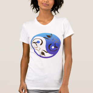 Gato Siamese Yin e t-shirt de Yang