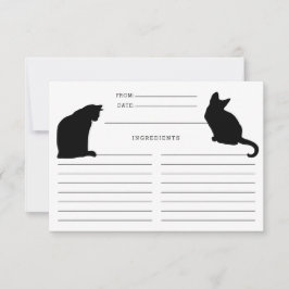 Gato Silhuettes Cartões de Receita Pretos e Branco