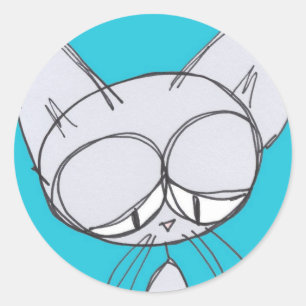 gato sonolento - etiqueta