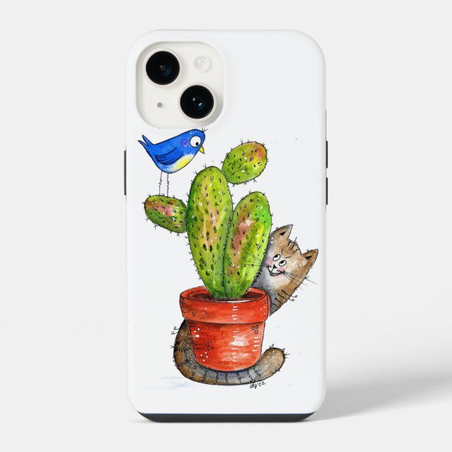 Gato Sorrateiro Caprichoso com Cacto (Verso)