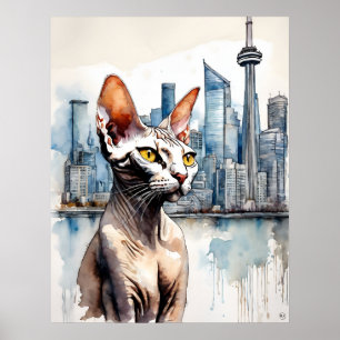 Gato Sphynx - Impressão de Art Cat