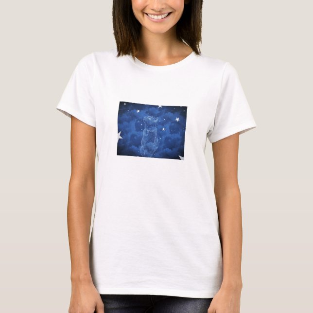 Gato Stargazing, a camisa das mulheres (Frente)