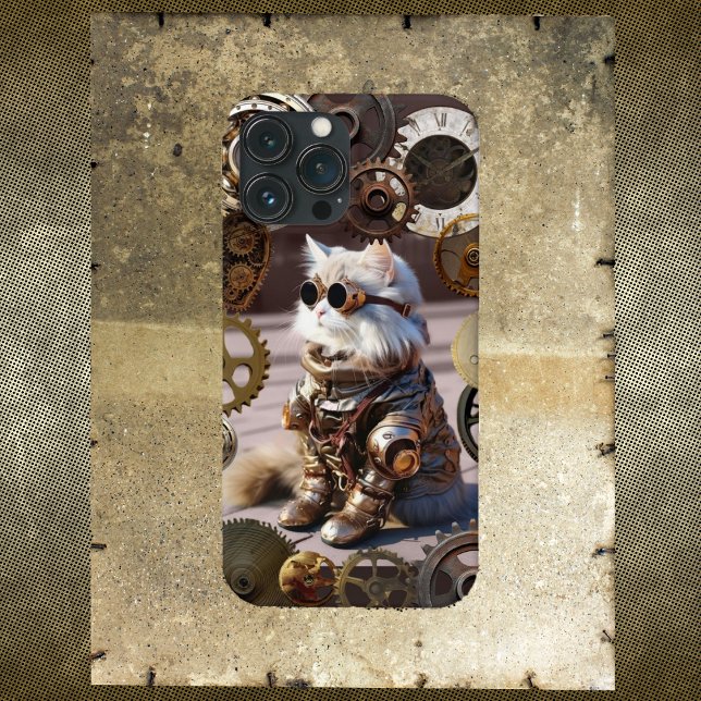 Gato Steampunk com iPhone Gears / iPad case (Criador carregado)