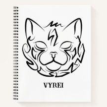 Gato Tribal Negro e Branco