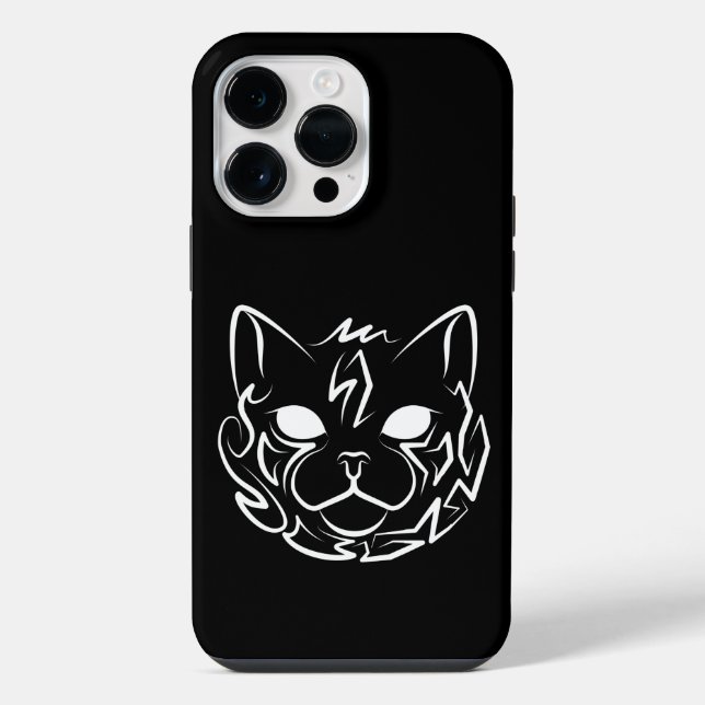 Gato Tribal Negro e Branco (Verso)