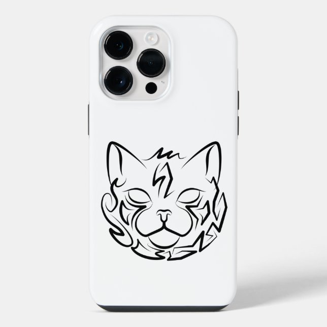 Gato Tribal Negro e Branco (Verso)