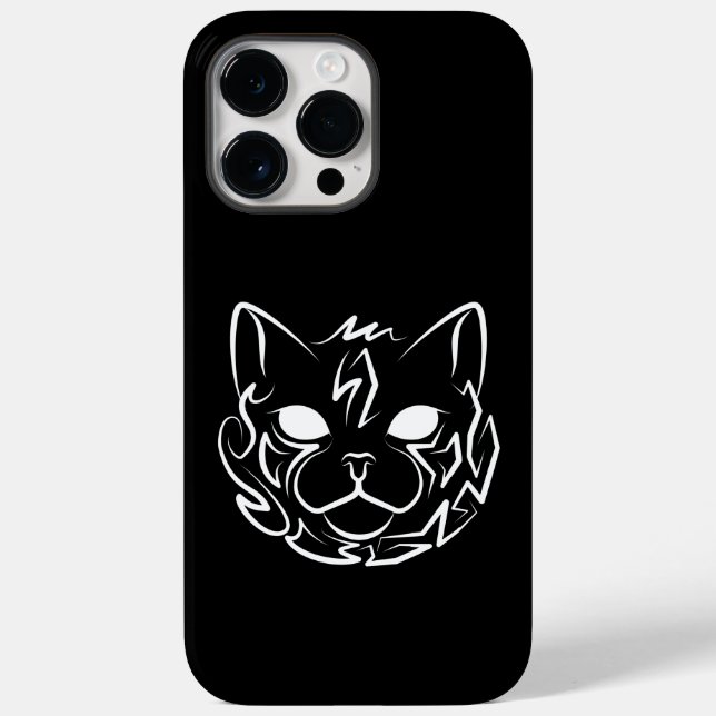 Gato Tribal Negro e Branco (Verso)