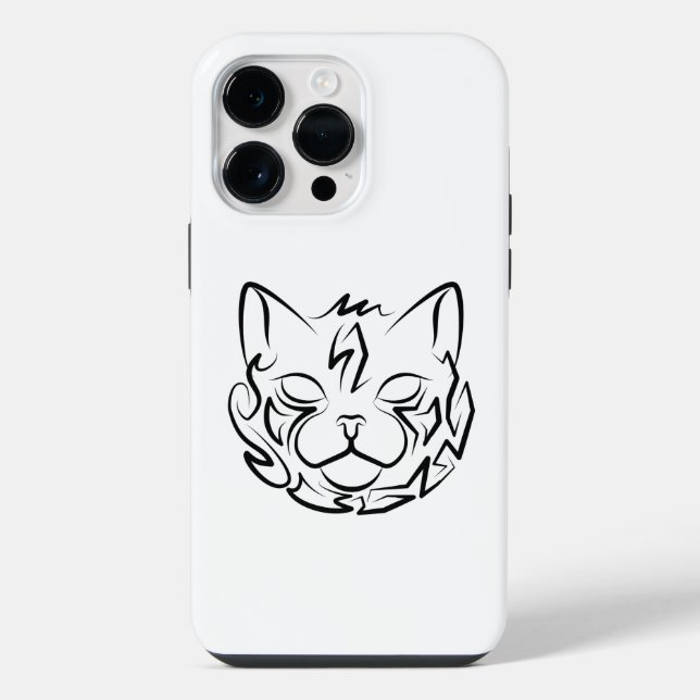 Gato Tribal Preto e Branco (Verso)