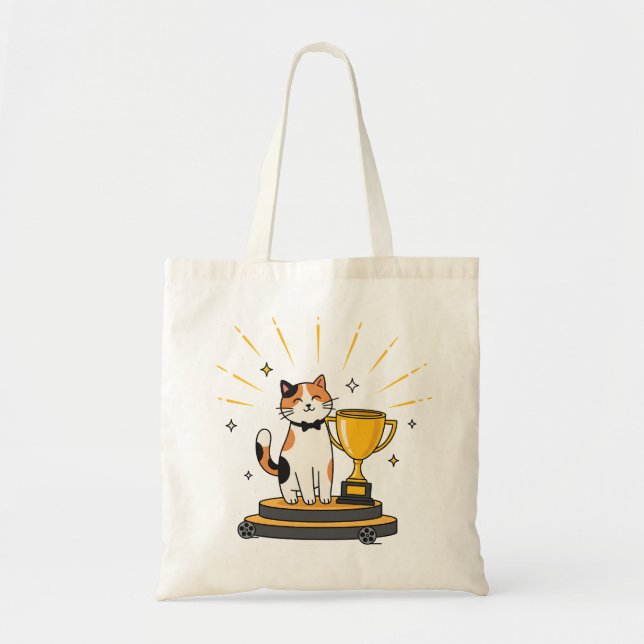 Gato Tricolor Vence Troféu - Bolsa Tote (Frente)