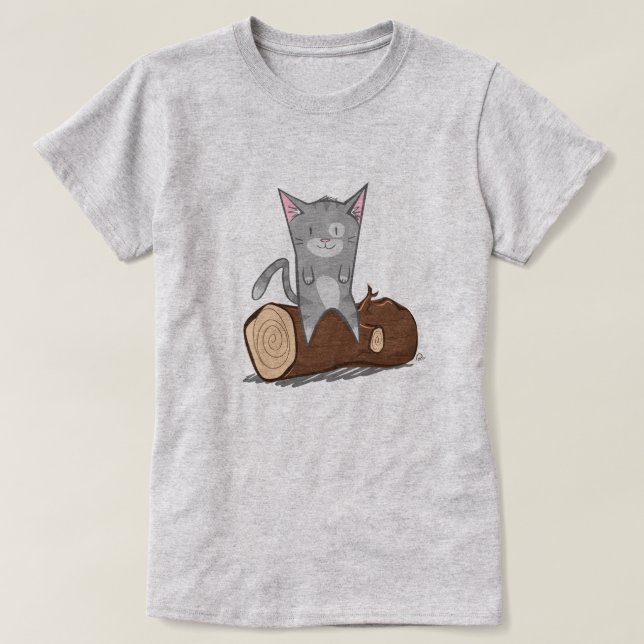 Gato um registro - t-shirt (Frente do Design)