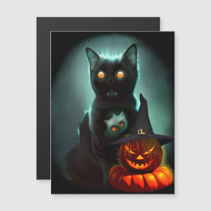 Gato Vampiro e Abóbora Mágica de Halloween Surreal