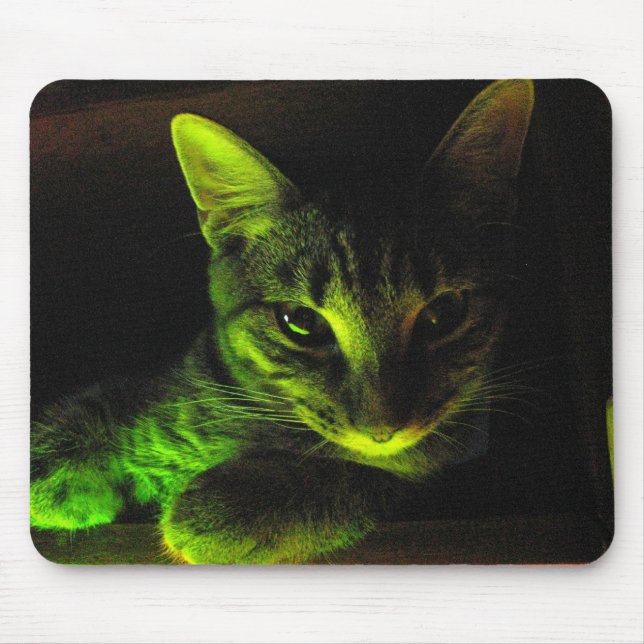 Gato verde Mousepad (Frente)