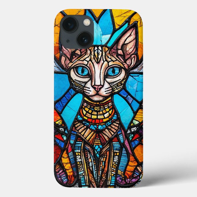Gato Vitral Arco-íris Design Estético Único (Verso)
