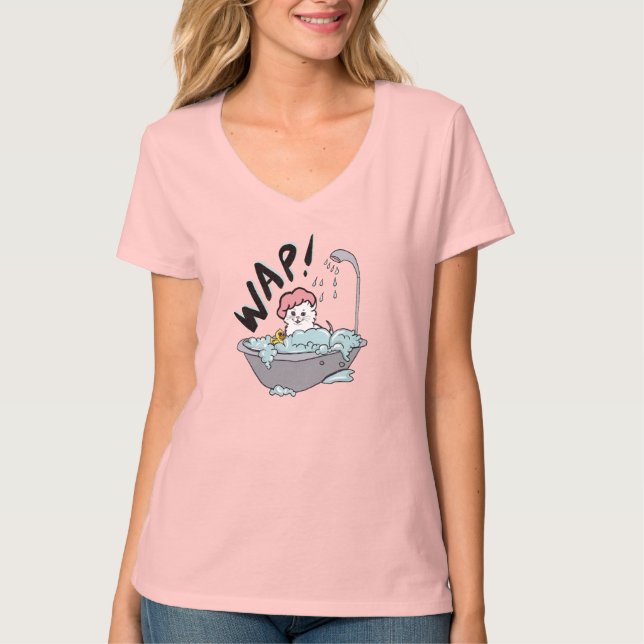 Gato WAP em uma Camiseta de Tub (Frente)
