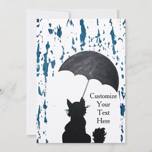 Gato Whimsical Na Chuva (Frente)