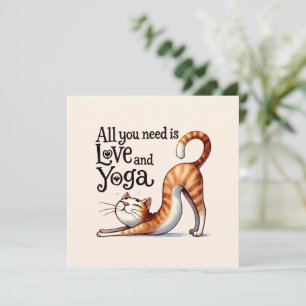 Gato Yoga Pose - Tudo que você precisa é amor e io