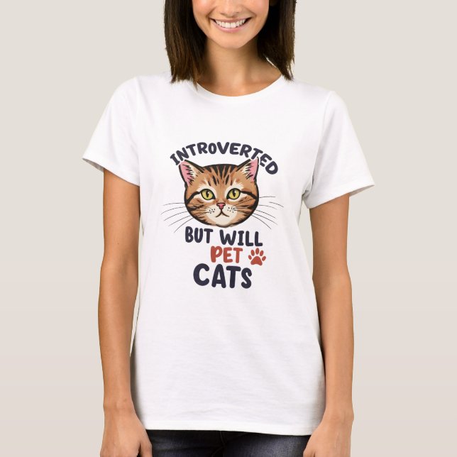 Gatos amam T-Shirt introvertida (Frente)
