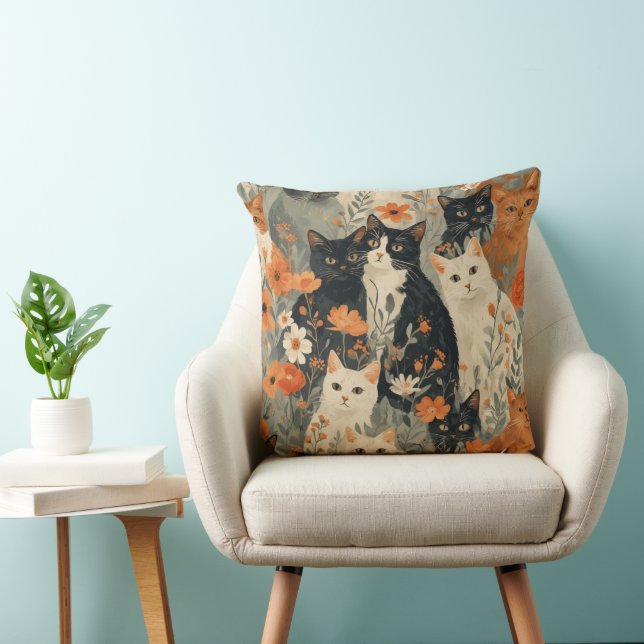 Gatos Antigos & Almofada Floral (Cadeira)