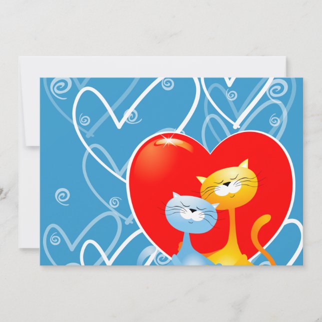 Gatos apaixonados, convite (Frente)