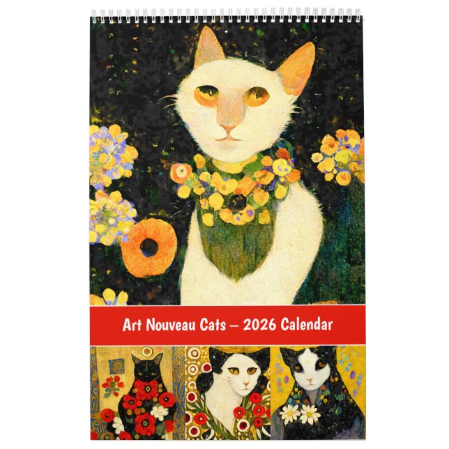 Gatos Art Nouveau – Calendário 2026   (Capa)