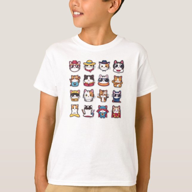 Gatos bonitos com óculos T-Shirt (Frente)
