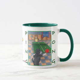 Gatos botão de Pong do sibilo & caneca de Tony