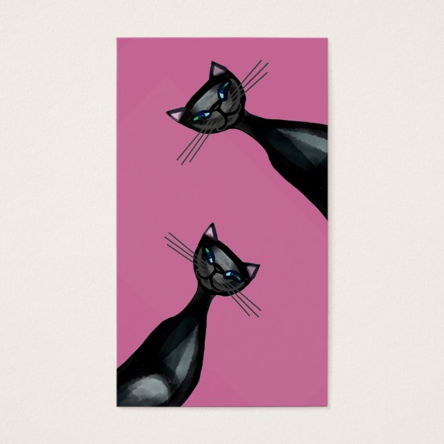 Gatos brancos e pretos curiosos sorrindo (Frente)