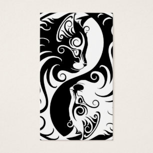 Gatos brancos e pretos de Yin Yang