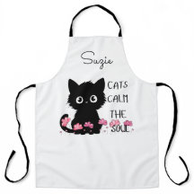 Gatos Calmam Gato Negro Suco de Alma em Flores Ros