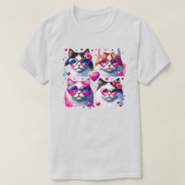 Gatos Com Camisa De Óculos Cardíacos