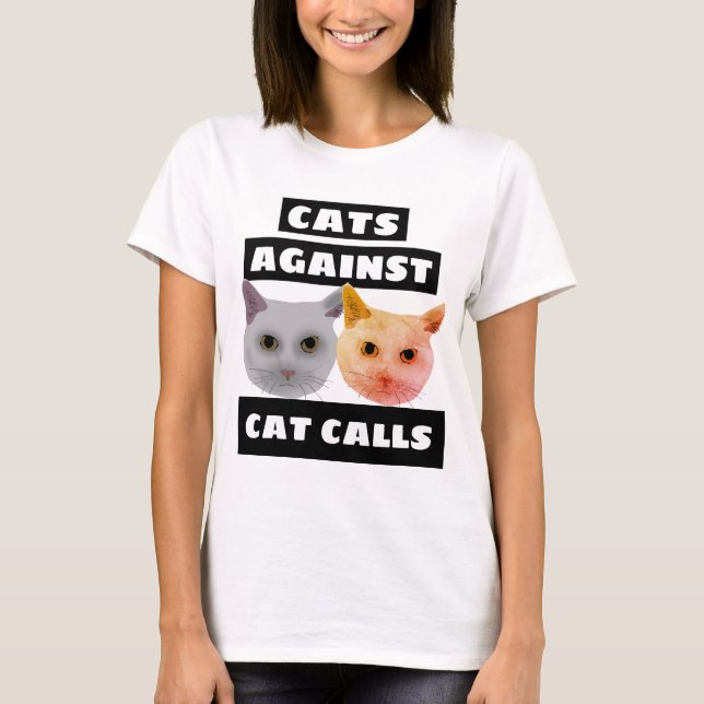GATOS CONTRA T-Shirts DE CHAMADAS CAT (Frente)