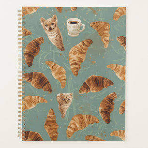 Gatos da Rampa de Croissant, Café e Planejador Fra