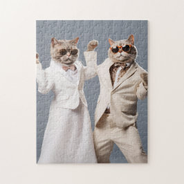 Gatos Dançantes em Roupas Quebra-cabeça de Vestido