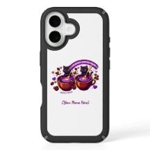 Gatos de Café Celestial Fofo Roxo