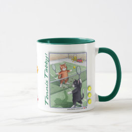 Gatos de gato malhado botão do tênis & caneca de