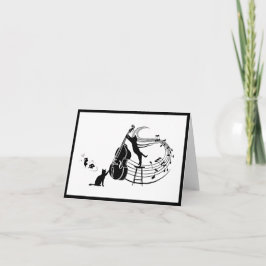 Gatos de Jazz | Cartão de Nota Dobrada De Baixo Du