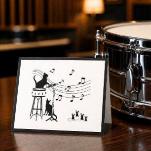 Gatos de Jazz   Cartão de Nota Dobrada de Tambor