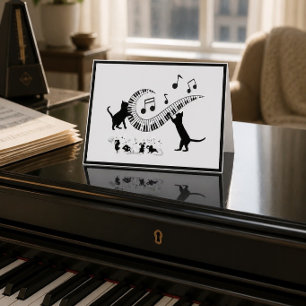 Gatos de Jazz Cartão de Nota Dobrada Piano