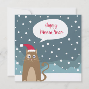 Gatos de papai noel de desenho em flocos de neve,