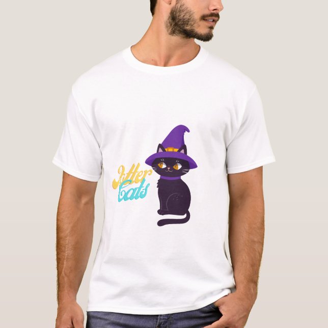 Gatos De Potter - Camisa De Gato Preto Mágico (Frente)