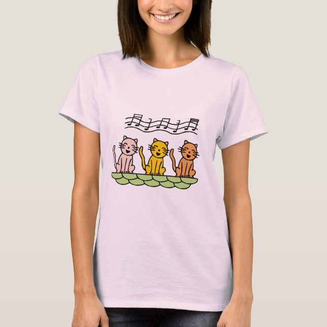 Gatos do canto camiseta e presentes (Frente)