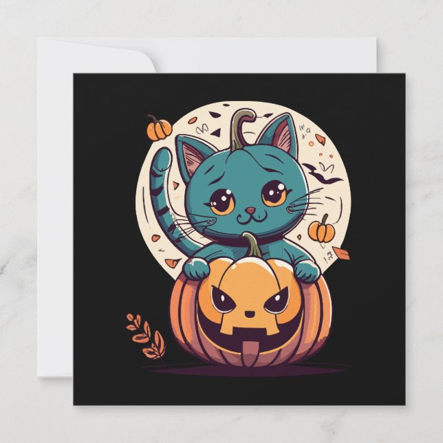 Gatos e Abóboras para um Feliz Halloween! (Frente)