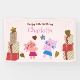 Gatos e Aniversários de criança cor-de-rosa