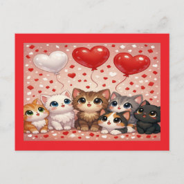 Gatos e Balões Anúncio de Noivado de Casamento